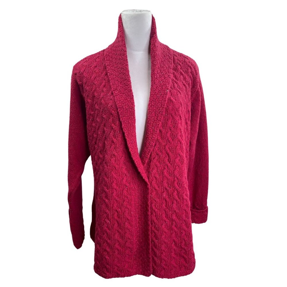Islander Merino Wool & Cashmere Blend 1-Button Cardigan Berry Pink XXL NWOT